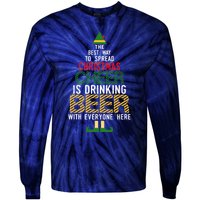 Christmas Cheer Elf | Funny Naughty Santa Elf Beer Sweater Tie-Dye Long Sleeve Shirt