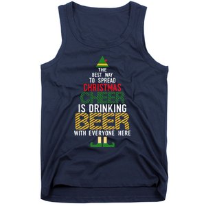 Christmas Cheer Elf | Funny Naughty Santa Elf Beer Sweater Tank Top