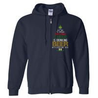 Christmas Cheer Elf | Funny Naughty Santa Elf Beer Sweater Full Zip Hoodie