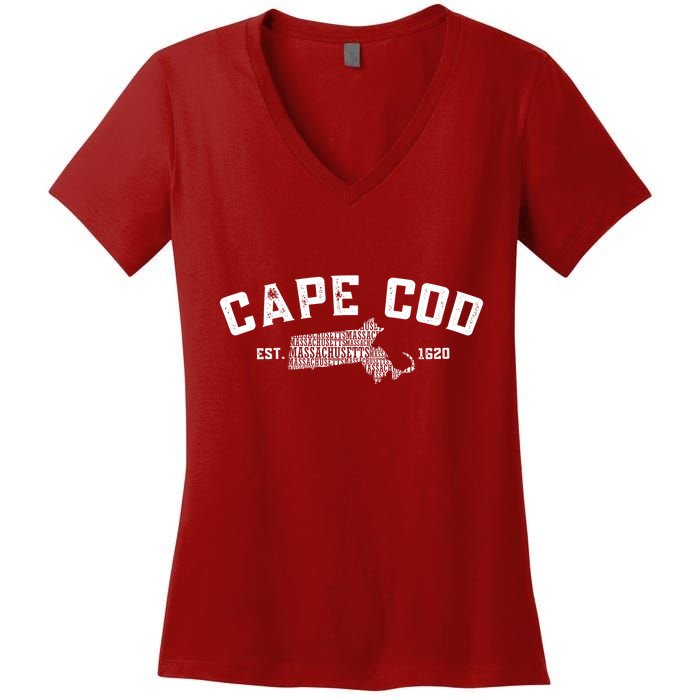 Cape Cod Est 1620 Women's V-Neck T-Shirt
