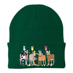 Cute Cow Easter Day Farm Animals Easter Eggs Bunny Knit Cap Winter Beanie