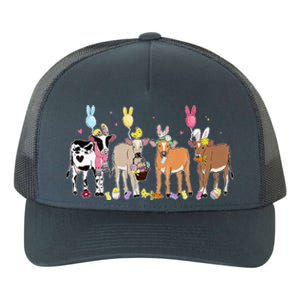 Cute Cow Easter Day Farm Animals Easter Eggs Bunny Yupoong Adult 5-Panel Trucker Hat