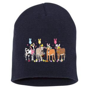 Cute Cow Easter Day Farm Animals Easter Eggs Bunny Short Acrylic Beanie