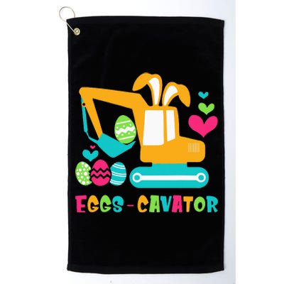 Cute Construction Excavator Easter Day Egg Hunt Platinum Collection Golf Towel