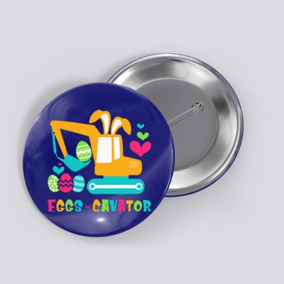 Cute Construction Excavator Easter Day Egg Hunt Button