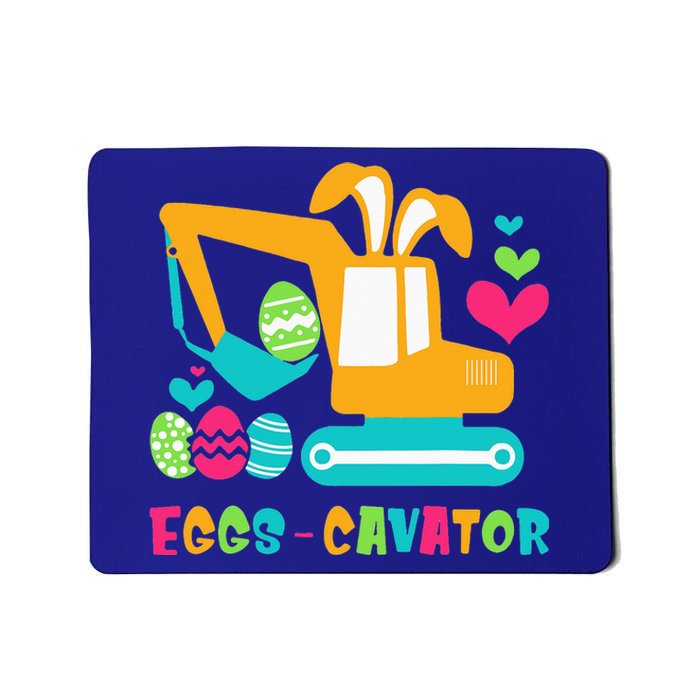 Cute Construction Excavator Easter Day Egg Hunt Mousepad