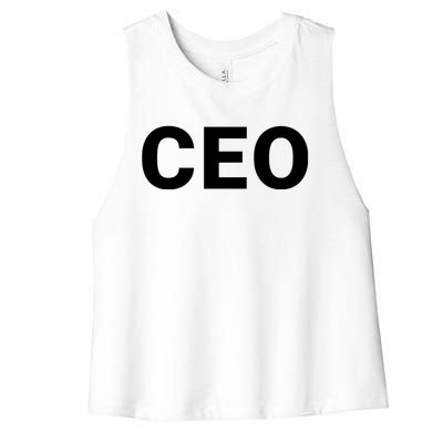 Ceo Chief Executive Officer Highest Ranking Executive Management Of Organization Women's Racerback Cropped Tank