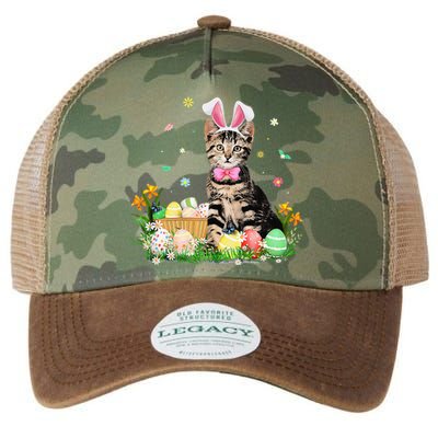 Cute Cat Easter Day Bunny Eggs Costume Gifts Womens Legacy Tie Dye Trucker Hat