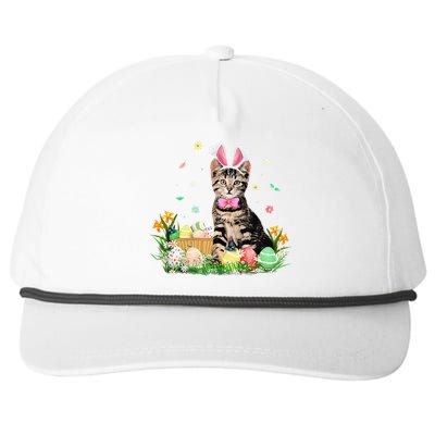 Cute Cat Easter Day Bunny Eggs Costume Gifts Womens Snapback Five-Panel Rope Hat