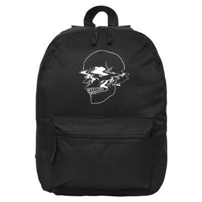 Creepy Cool Egirl Eboy Pastel Goth Vaporwave Glitch Skull 16 in Basic Backpack