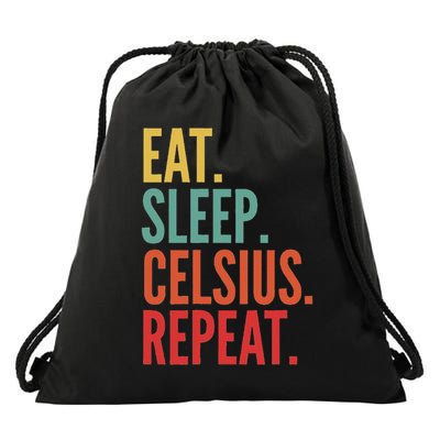 Celsius Crypto, Eat Sleep Celsius Repeat Drawstring Bag