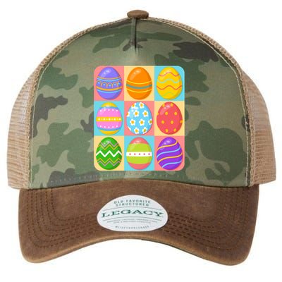 Cute Colorful Easter Egg Pop Art Legacy Tie Dye Trucker Hat