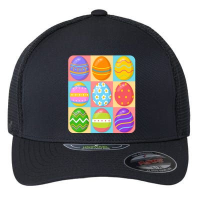Cute Colorful Easter Egg Pop Art Flexfit Unipanel Trucker Cap