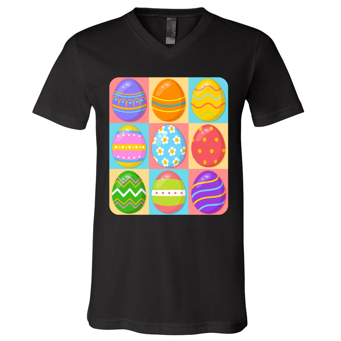 Cute Colorful Easter Egg Pop Art V-Neck T-Shirt