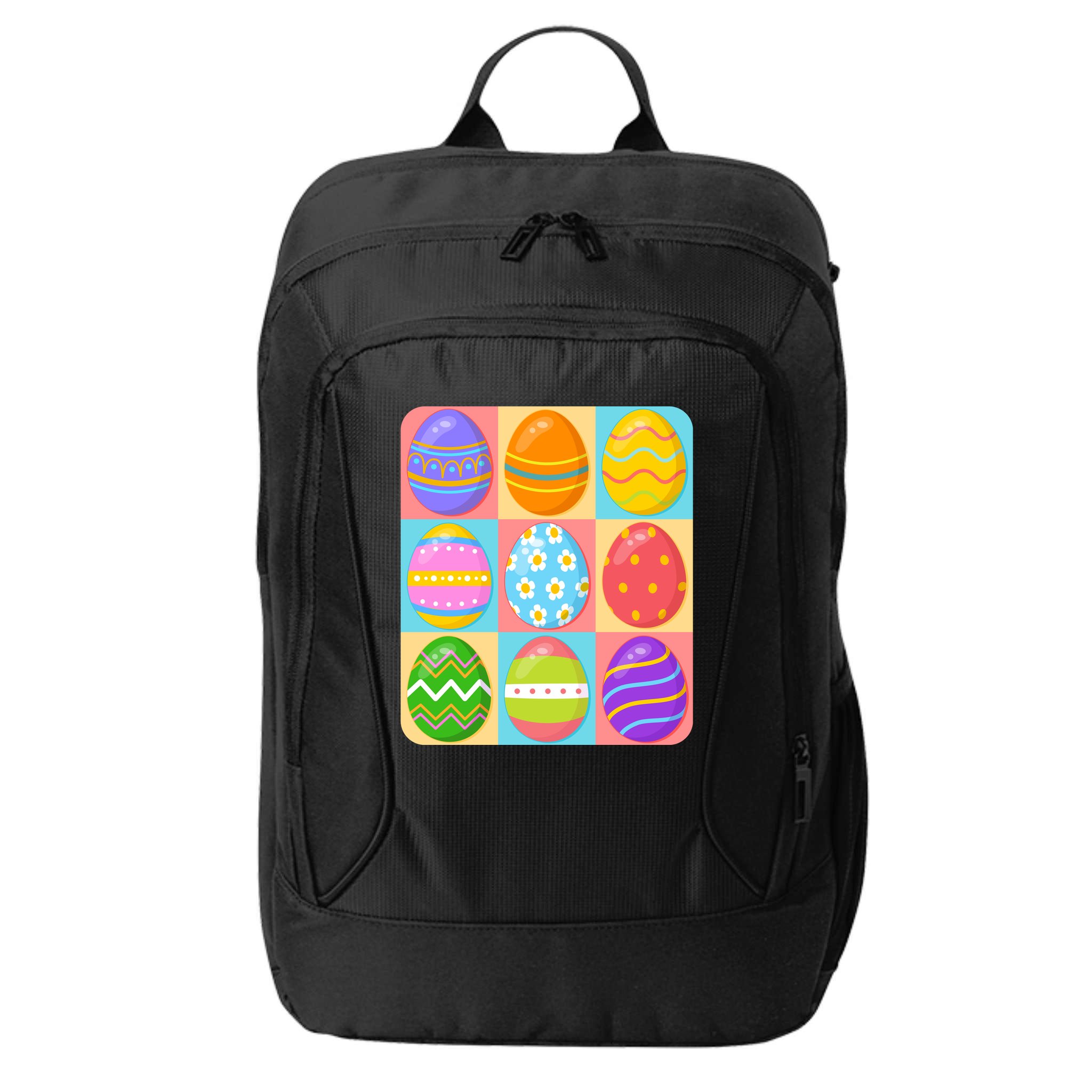 Cute Colorful Easter Egg Pop Art City Backpack