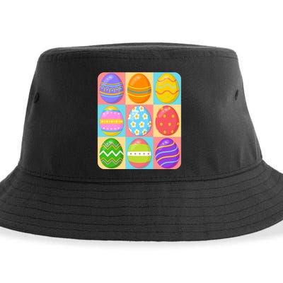 Cute Colorful Easter Egg Pop Art Sustainable Bucket Hat