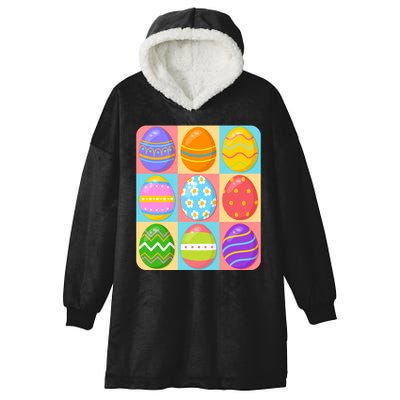 Cute Colorful Easter Egg Pop Art Hooded Wearable Blanket