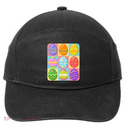 Cute Colorful Easter Egg Pop Art 7-Panel Snapback Hat