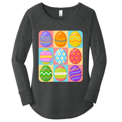 Cute Colorful Easter Egg Pop Art Women's Perfect Tri Tunic Long Sleeve Shirt
