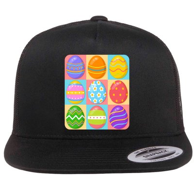 Cute Colorful Easter Egg Pop Art Flatbill Hat