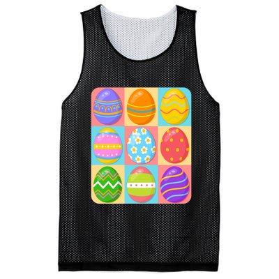 Cute Colorful Easter Egg Pop Art Mesh Reversible Basketball Jersey Tank