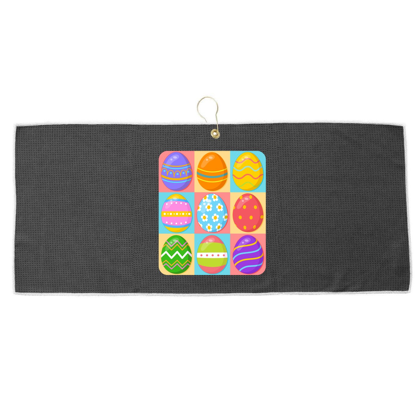 Cute Colorful Easter Egg Pop Art Large Microfiber Waffle Golf Towel