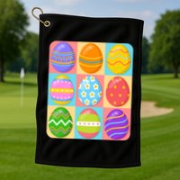 Cute Colorful Easter Egg Pop Art Golf Towel