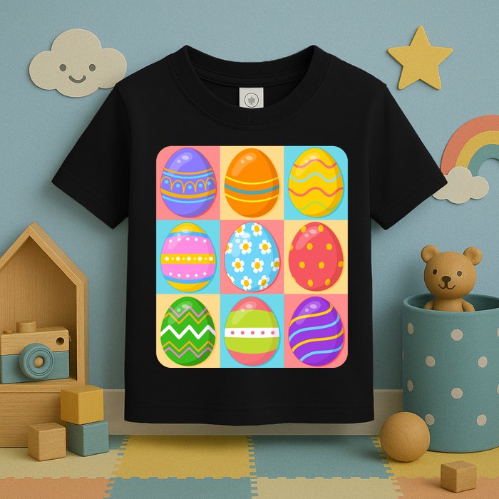 Cute Colorful Easter Egg Pop Art Toddler T-Shirt