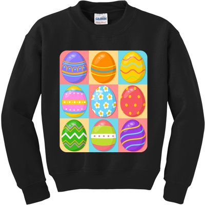 Cute Colorful Easter Egg Pop Art Kids Sweatshirt