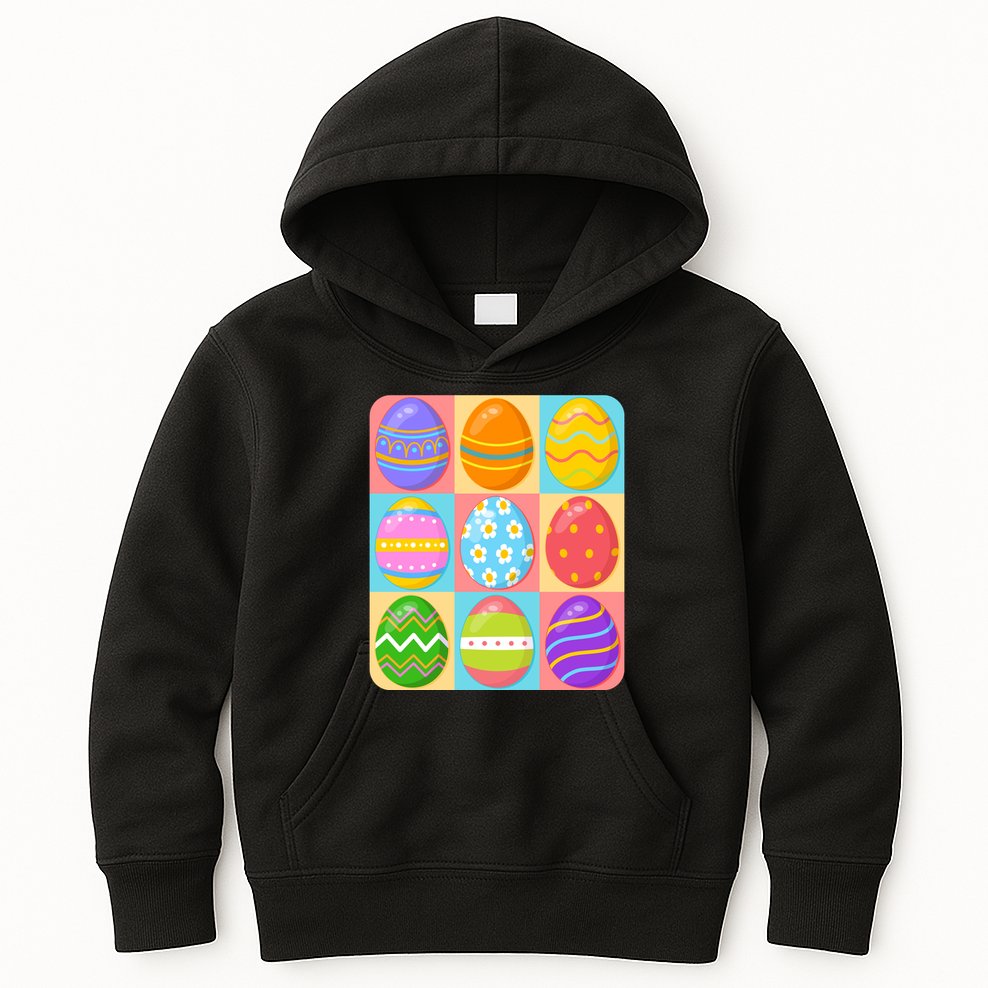 Cute Colorful Easter Egg Pop Art Kids Hoodie