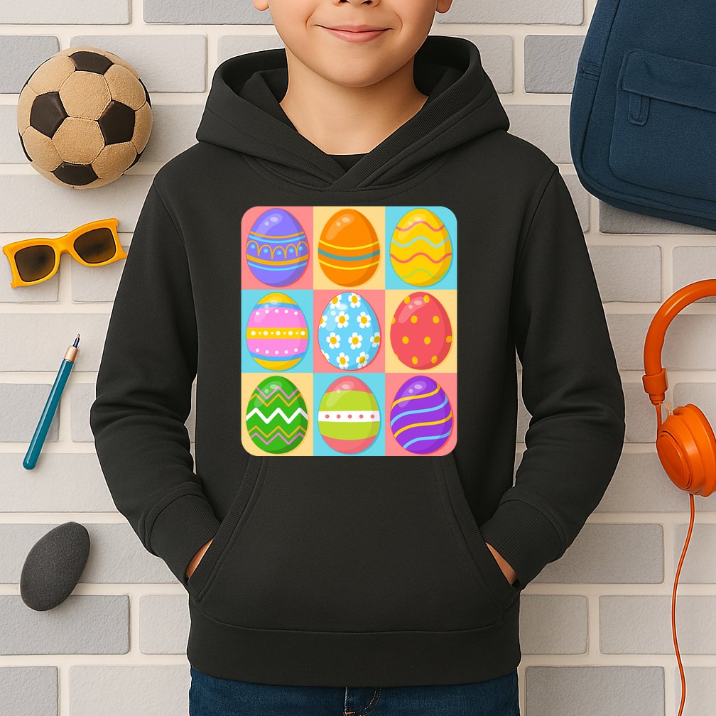 Cute Colorful Easter Egg Pop Art Kids Hoodie