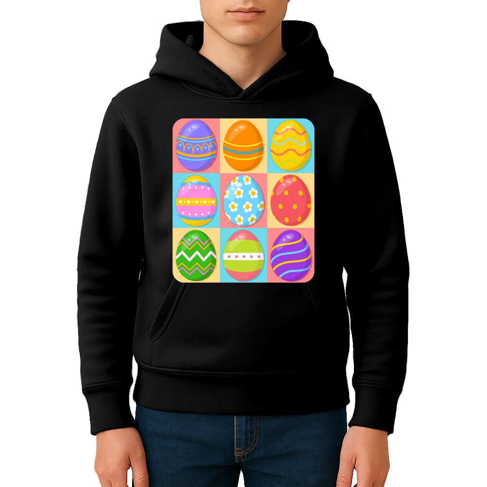 Cute Colorful Easter Egg Pop Art Kids Hoodie