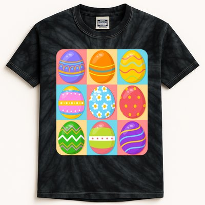 Cute Colorful Easter Egg Pop Art Kids Tie-Dye T-Shirt