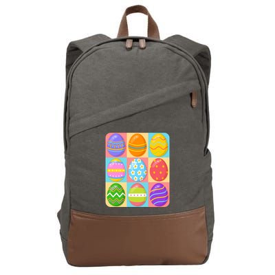 Cute Colorful Easter Egg Pop Art Cotton Canvas Backpack