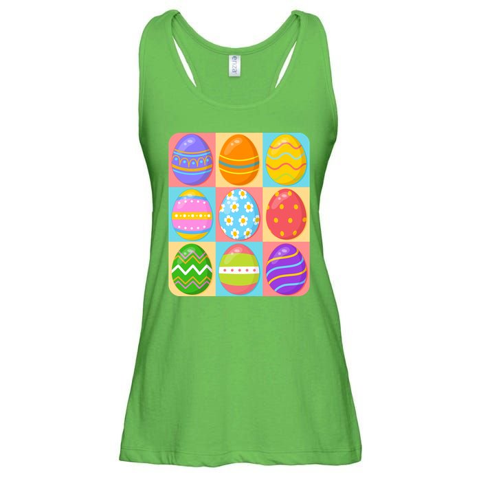 Cute Colorful Easter Egg Pop Art Ladies Essential Flowy Tank