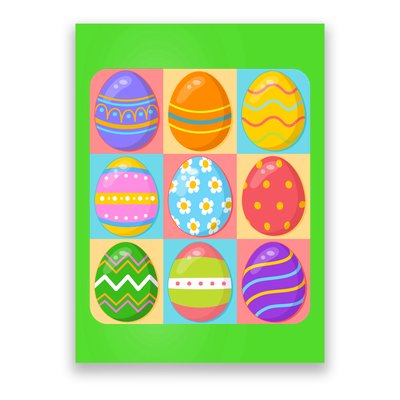 Cute Colorful Easter Egg Pop Art Poster