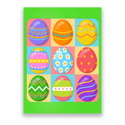 Cute Colorful Easter Egg Pop Art Poster