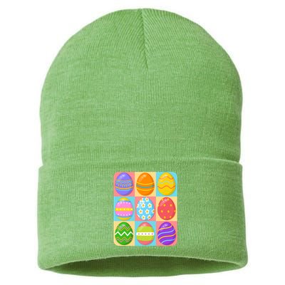 Cute Colorful Easter Egg Pop Art Sustainable Knit Beanie