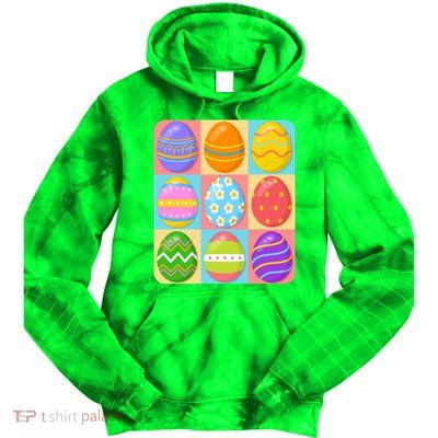 Cute Colorful Easter Egg Pop Art Tie Dye Hoodie