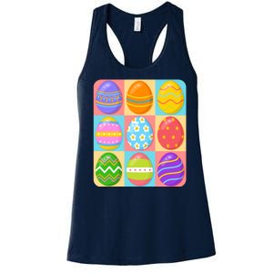 Cute Colorful Easter Egg Pop Art Women's Racerback Tank