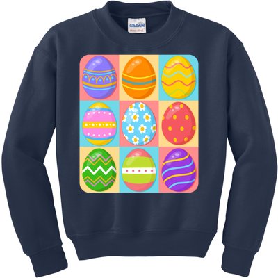 Cute Colorful Easter Egg Pop Art Kids Sweatshirt