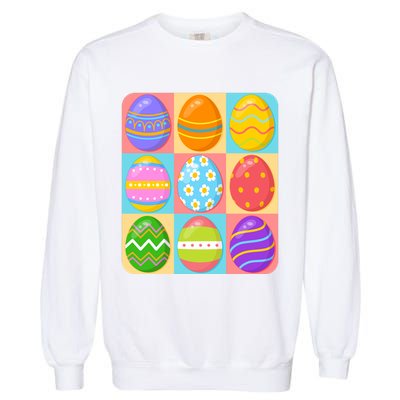 Cute Colorful Easter Egg Pop Art Garment-Dyed Sweatshirt