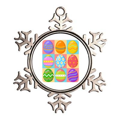 Cute Colorful Easter Egg Pop Art Metallic Star Ornament