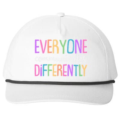 Colorful Cute Everyone Communicates Differently Snapback Five-Panel Rope Hat