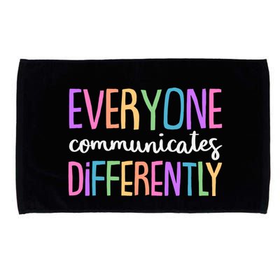 Colorful Cute Everyone Communicates Differently Microfiber Hand Towel