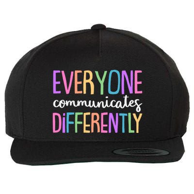 Colorful Cute Everyone Communicates Differently Wool Snapback Cap