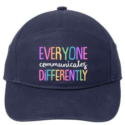 Colorful Cute Everyone Communicates Differently 7-Panel Snapback Hat