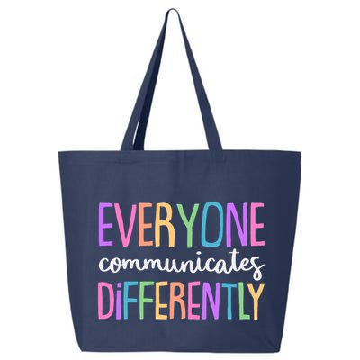 Colorful Cute Everyone Communicates Differently 25L Jumbo Tote