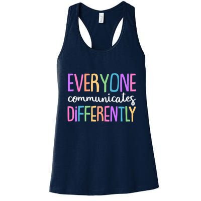 Colorful Cute Everyone Communicates Differently Womens Tank Top