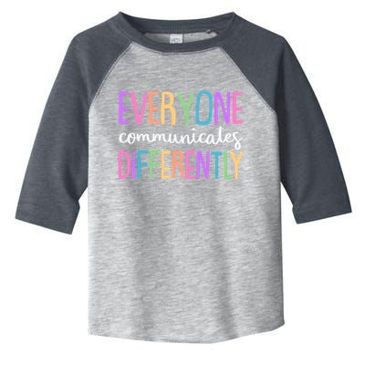 Colorful Cute Everyone Communicates Differently Toddler Fine Jersey T-Shirt